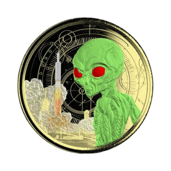 Ghana Alien Metallic Black 1oz Silbermünze