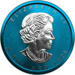 Maple Leaf Space Blue 1oz Silbermünze 2021 coloriert – Bild 2