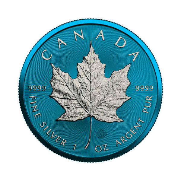 Maple Leaf Space Blue 1oz Silbermünze 2021 coloriert