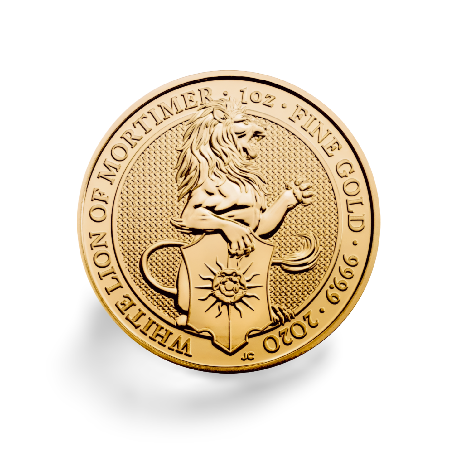 1 oz Goldmünze Serie The Queens Beast - White Lion of Mortimer - Prägejahr 2020